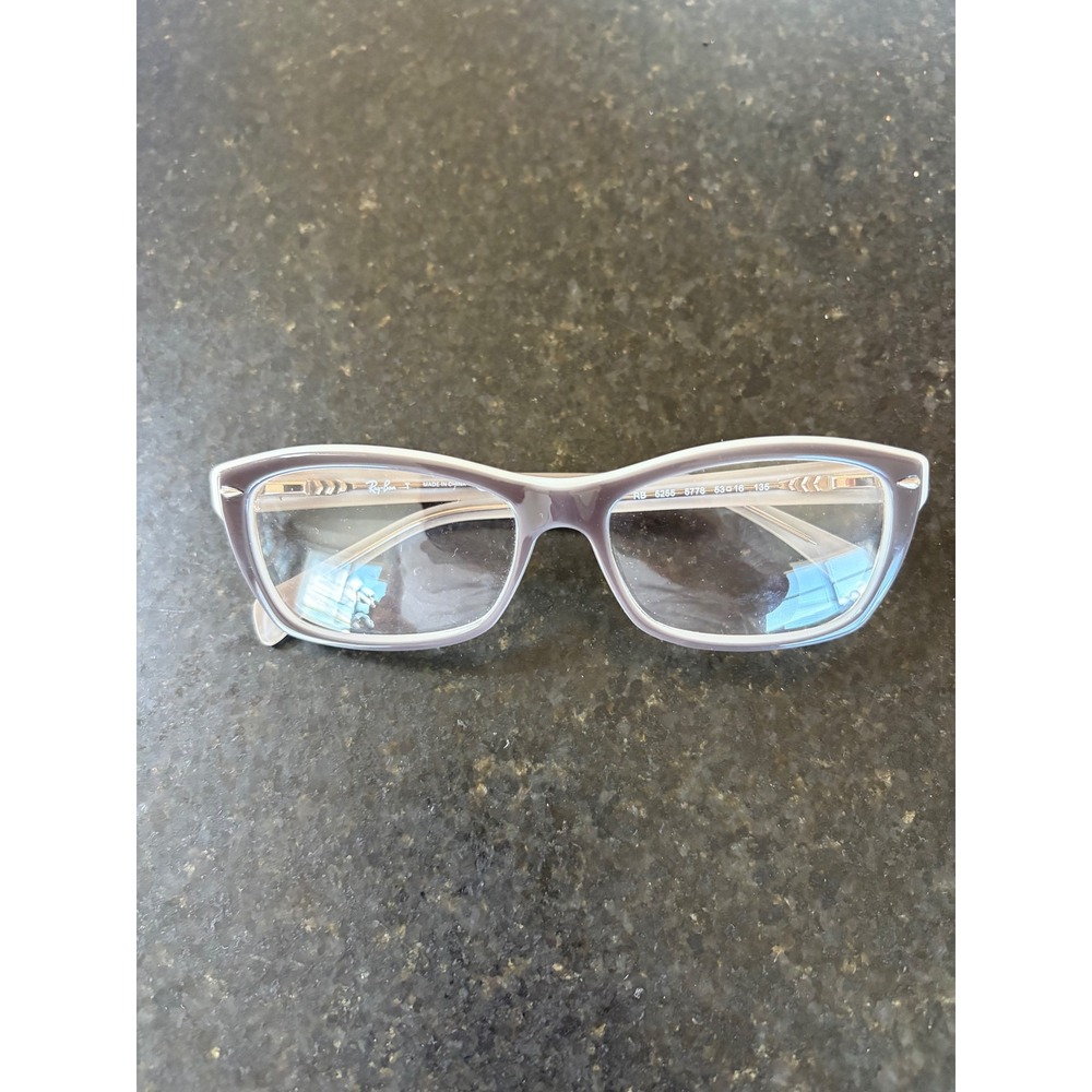Ray-Ban RB 5255 5778 Eyeglasses Frames Grey Beige 53-16-135 Rectangular Acetate